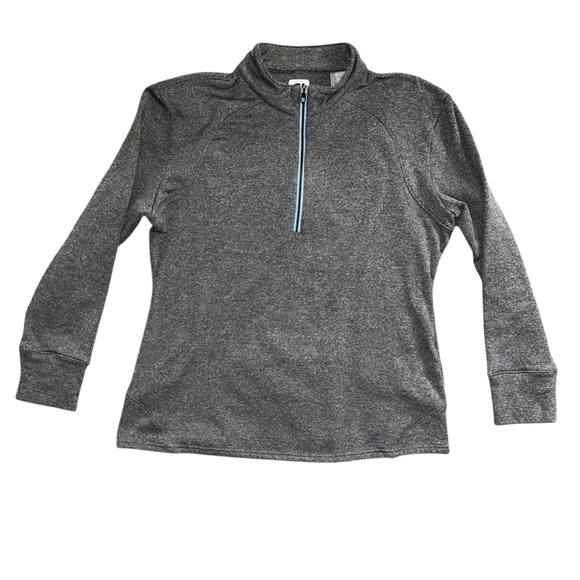 FootJoy Textured Back 1/2 Zip Gray Golf Pullover Women Size Large Sporty Active - Picture 2 of 10